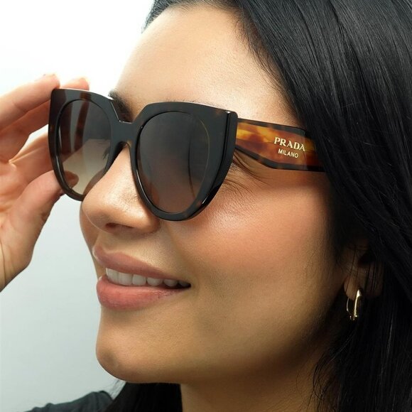 Prada Women Sunglasses Havana Brown Gradient Cat Eye PR14WS 2AU6S1 BRAND NEW - Picture 11 of 11